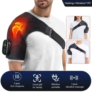 Adjustable Heating Vibration Shoulder Brace Support