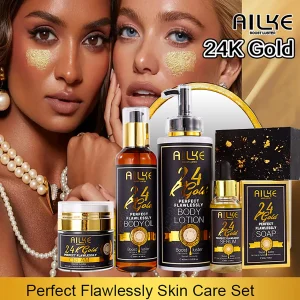 AILKE 24K Gold Brightening & Anti-Wrinkle Skincare Set